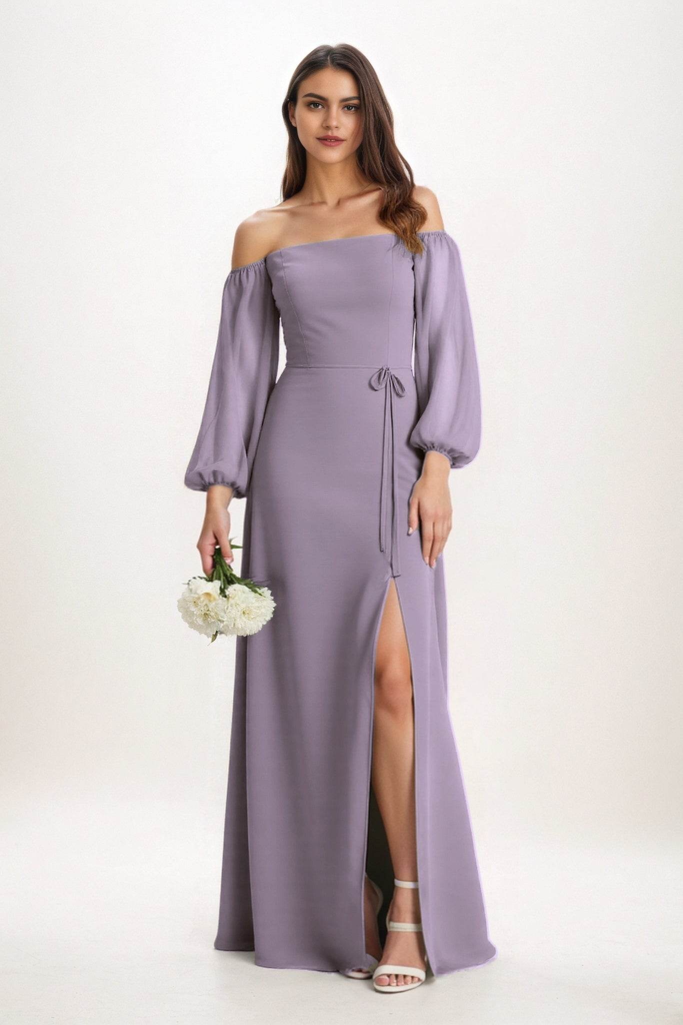 A-Line Maxi Chiffon Bridesmaid Dress CB0847 - COCOMELODY